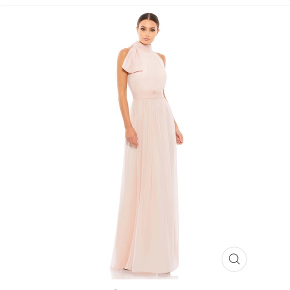 MAC DUGGAL SZ 10 HIGH NEXK CHIFFON GOWN. NWT color Blush pink - Picture 3 of 6